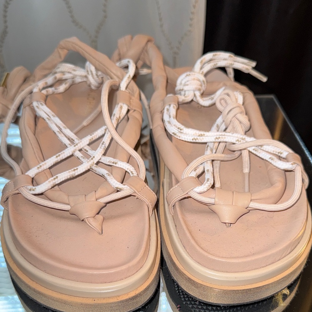 ALOHAS Blush Rope Lace Platform Sandals